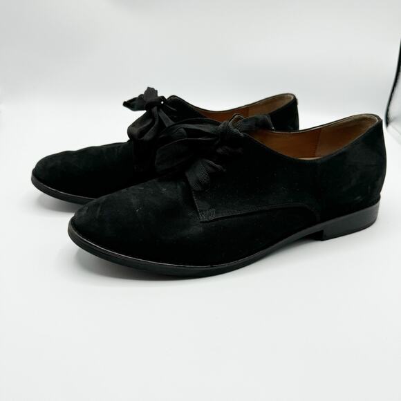 Vionic Shoes - VIONIC Evelyn Black Nubuck Lace Up Flat Oxfords Size 9